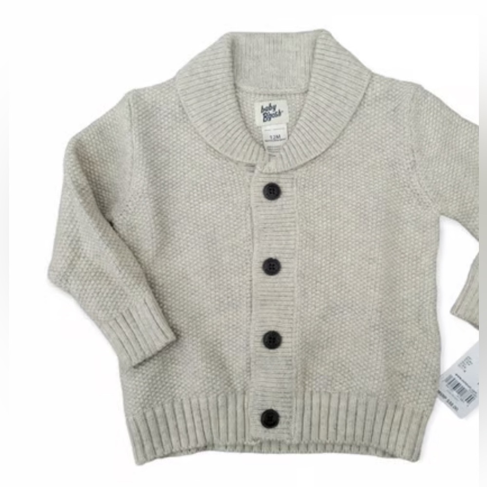 Oshkosh B'gosh Cardigan Sweater  NWT- Shawl Collar-Ivory - Size 6 months.